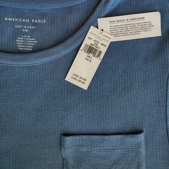 American Eagle L Blue Cropped T 💙 - Picture 3 of 5